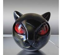 XWNGDAFEVF Luxury Black Cat Stone Elegant Sculpture Hand-Carved Crystals And Healing Stones Carved Cat Statue Home Anniversary Decoration Cool Gifts for Cats Lovers, Red