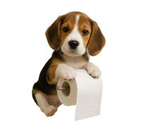 XWNGDAFEVF Piccolo Cane Portacarta Cucciolo Carino Montato a Parete Rollo Tessuto Dispenser Stampato in 3D Animale a Forma stoccaggio Rotolo Stand Ornamento Decorativo, Beagle