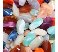 XWNXQ 150 Pezzi 24,5x14 mm Perline di Pietre preziose Artificiali, Perline acriliche Irregolari sfuse, per Braccialetti, collane, Orecchini, Abbigliamento, Borse e Accessori Fai da Te
