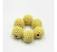 XWNXQ 20 Pezzi da 16 mm Perline di Legno Rotonde Colorate all'Uncinetto con Fori, Perline distanziatrici in Legno, per Fai da Te, bracciali, collane, Gioielli, Accessori Decorativi