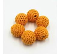 XWNXQ 20 Pezzi da 16 mm Perline di Legno Rotonde Colorate all'Uncinetto con Fori, Perline distanziatrici in Legno, per Fai da Te, bracciali, collane, Gioielli, Accessori Decorativi