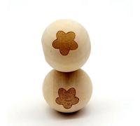 XWNXQ 20 Pezzi da 20 mm Perline di Legno Stampate a Mano, Perline di Legno Naturali con faccine sorridenti e Fori, per Braccialetti, collane, Accessori Decorativi Fai da Te