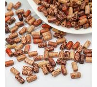 XWNXQ 200 Pezzi 12x6 mm Perline di Legno Naturale, Perline di Legno Stampate in Colori Misti, per bracciali Orecchini Accessori Fai da Te