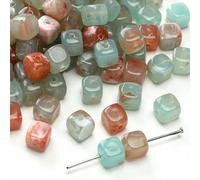 XWNXQ 200 Pezzi di Perline quadrate in Acrilico da 6 mm, Perline Trasparenti Bicolore, per Braccialetti Fatti a Mano, collane, Accessori per Capelli, creazione di Gioielli Portachiavi Fai da Te