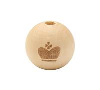 XWNXQ 50 Pezzi 20 mm Perline di Legno Stampate a Forma di Faccina Sorridente, Perline Rotonde di Legno Naturale, per Braccialetti Intrecciati a Mano, collane, Orecchini Fai da Te