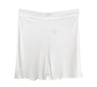 XWSM 100% Seta Di Gelso Boxer Pantaloncini Da Culotte Pantaloncini Da Donna Intimo Mutandine A Vita Alta Dormire Mutande Morbide E Larghe Quotidiane (Color : White, Size : L/Large)