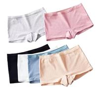 XWSM Confezione da 6 Boxer da Donna Intimo Studentesse Mutandine da Donna Boxer Morbidi Pantaloncini Sportivi in Cotone A Vita Alta (Color : Multi-Colored, Size : L/Large)