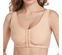 XWSM Protesi al Seno Reggiseno Tascabile Chiusura Anteriore Post Chirurgico Canotta in Cotone Mastectomia Reggiseno Biancheria Intima Sottile Donna Top Vest (Color : Skin, Size : 42/95(ABC))