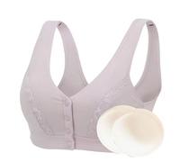 XWSM Reggiseni for Mastectomia con Chiusura Anteriore Reggiseno Post-operatorio con Tasche for Protesi al Seno in Silicone Top Bralette Lingerie Reggiseno for Donna (Color : Gray, Size : L/Large)