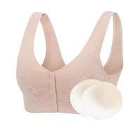 XWSM Reggiseno da mastectomia con chiusura frontale post-chirurgia con tasche protesi mammarie in silicone, top bralette, lingerie per donne, Piel, XL/X-Large