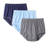 XWSM Slip Intimo da Uomo 100% Cotone 3 Pezzi Mutandine Intimo Uomo Anziano di Mezza età Allentato Anziani Comodi Pantaloncini da Mutanda (Color : A, Size : XXXXXL/XXXXX-Large)