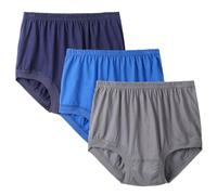 XWSM Slip Intimo da Uomo 100% Cotone 3 Pezzi Mutandine Intimo Uomo Anziano di Mezza età Allentato Anziani Comodi Pantaloncini da Mutanda (Color : D, Size : XXL/XX-Large)