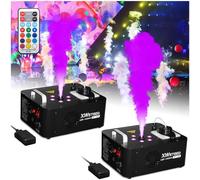 XWSTGEQ - 1000W macchina della nebbia verticale con 6 luci LED e telecomando senza fili per Halloween festa di nozze, 2 confezioni