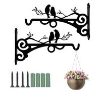 XWUX 2 Pezzi Portavasi da Appendere, Ganci Staffa Per Piante da 20 cm, Gancio da Parete in Ferro per Vasi da Appendere Esterno, Lanterna, Campanelli Eolici, Applique da Parete, Decorazione Esterni