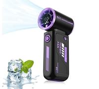 XWUX Ventilatore Portatile Turbo, Stile Funzionale, Regolazione Continua Della Velocità A 100 Marce, 3600 Mah, Mini Ventilatore Usb, Adatto Per Viaggi/All'Aperto/Campeggio/Casa/Ufficio (Nero e Viola)