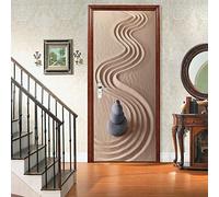 XWYDCF 3D Porta Murale 77 * 200Cm Ciottoli di Sabbia Creativi Autoadesiva Porta Mural Poster Adesivi per Porte 3D in PVC Adesivo per Porta,Parati Adesivo Pellicola Carta Decorazione