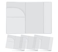 XWYDZ Confezione da 4 supporti trasparenti e antigraffio in PVC satinato, copertura impermeabile per passaporti britannici britannici, vestibilità sicura, elementi essenziali da viaggio con protezione