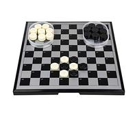 XWZJY Dama Set di Dama Internazionale in Plastica Portatile con Tavolo Pieghevole per 2 Giocatori Età 8+