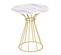 XWZJY Nordico Tavolino da Salotto Marmo Bianco Tavolino da tè Semplice Tavolo da Pranzo/Lampada/Tavolino per Soggiorno Balcone, Mobili Creativi, Base in Metallo