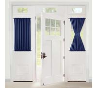 XWZO Tende Oscuranti per Porte Francesi, Privacy e Isolamento, con Un'allacciatura e Fermatenda, 1 Pezzo, Blu Scuro, 102x137CM