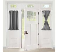 XWZO Tende per porte e finestre, termiche e oscuranti, per porta francese, con tasca per asta, tende oscuranti per cucina, 63,5 x 101,6 cm di lunghezza, grigie, 1 pannello