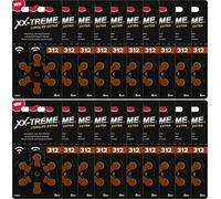 XX-Treme Longlife Extra Tipo 312, 120 Batterie per apparecchi acustici progettate per le massime prestazioni - Confezione da 20 x 6 batterie - Codice colore marrone, 1,45 Volt