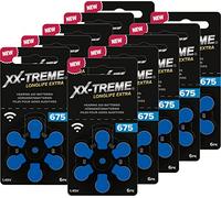 XX-Treme Longlife Extra Tipo 675, 60 Batterie per apparecchi acustici progettate per le massime prestazioni - Confezione da 10 x 6 batterie - Codice colore blu, 1,45 Volt