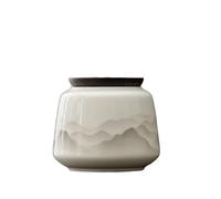 XXAD553TY Ceramic Small Tea Canister With Sealed Lid Household Kitchen Storage Jar For Coffee Sugar, Nuts, Spice Squisito