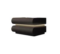 XXAD553TY Comodino Mobiletto portaoggetti intelligente Pelle Moderno Semplice illuminato a tre cassetti Soggiorno(Nero,Piccolo)