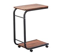 XXAD553TY Usi multipli Supporto for stampante mobile a 2 livelli, carrello for con rotelle supporto organizer CPU for ufficio domestico Ripiano fax multiuso rotella, marrone vintage