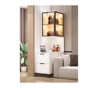 XXAD553TY Versatile Tavolino da divano Divano in ardesia Credenza Armadietto laterale estraibile Libreria a fessura Portaoggetti ad angolo Luce di lusso(40x80x170cm,Left)