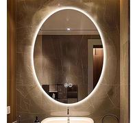 Xxbbyubo 100x75cm Grand LED Specchi Decorativi, Ovale Specchio da Bagno a LED, Antiappannamento Specchio Vanity con Interruttore Tattile, Dimmerabile Intelligente(24 * 32inch)
