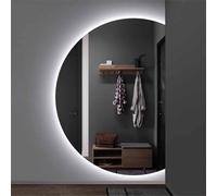 Xxbbyubo 120cm Irregolare Moderno Specchio da Parete senza Cornice, Semicerchio Antiappannamento Intelligente Specchio da Bagno con 3 Colori Dimmerabile(Cut right,120cm)