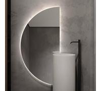 Xxbbyubo 60x120cm Specchio Vanity a Mezza Luna, Specchio da Bagno Antiappannamento, Specchio da Parete Retroilluminato, Specchio Cosmetico Intelligente, Specchio da Trucco con Interruttore Tattile(Lef