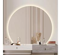 Xxbbyubo Dimmerabile Retroilluminato Specchio Vanity, Semicerchio Anti-Appannamento Specchio Bagno a Parete con 3 Colore Regolabile, senza Cornice per Decorazioni Casa(Under cut,80cm/32in)