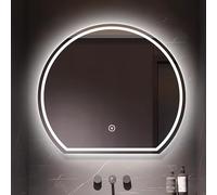 Xxbbyubo Grand Specchio Vanity 3 Colori Dimmerabile, Moderno Semicerchio Specchio da Bagno Antiappannamento con Controllo Tattile, senza Cornice Ingresso Decorativi(Frontlit,100cm/40inch)