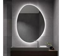 Xxbbyubo LED 3 Colori Specchio Illuminato con Controllo Tattile, 90/100cm Asimmetrico senza Cornice Specchio da Parete con Antiappannamento per Bagno(24inch/60cm)