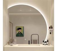 Xxbbyubo LED Mezza Luna Specchio da Trucco con 3 Colori di Luce, senza Cornice Anti-Nebbia Specchio da Bagno Semicerchio, Retroilluminato Illuminato(Right,28in/70cm)