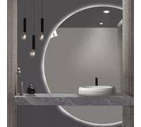 Xxbbyubo LED Retroilluminato Specchio Decorativo senza Cornice, Semicerchio Antiappannamento Specchio da Bagno con Interruttore Tattile, 3 Colori Dimmerabile(Rightcut,39in)