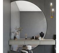 Xxbbyubo LED Specchio da Trucco Retroilluminato con Interruttore Tattile, Grand Semicerchio Specchio a Figura Intera, Antiappannamento, 3 Colori di Luce(Right,43x28in)