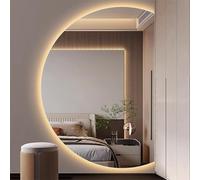 Xxbbyubo Moderno Intelligente Specchio da Trucco con Dimmerabile, Semicerchio Specchio a Figura Intera, Specchio da Bagno Antiappannamento con Interruttore Tattile(Cut right,43in/110cm)