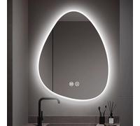 Xxbbyubo Moderno LED Dimmerabile Specchio da Trucco, Antiappannamento 3 Colori Specchio da Bagno Cosmetico con Interruttore Tattile, Irregolare Decorativi 70-120cm(36 * 28inch)