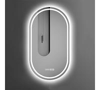 Xxbbyubo Ovale Specchio da Parete Moderno LED Intelligente Specchio con 3 Colori di Luce senza Cornice 120cm Specchio Cosmetico Antiappannamento(Frontlight,32x54in)