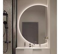 Xxbbyubo Semicerchio LED Specchio Cosmetico per Bagno, Intelligente Anti-Appannamento Specchio da Bagno con Interruttore Tattile, 3 Colori di Luce(Left half,51in)