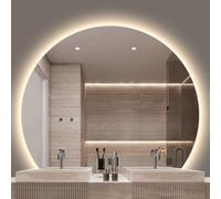 Xxbbyubo Semicerchio LED Specchio Vanity Retroilluminato, Antiappannamento Smart senza Cornice Specchio da Bagno con Interruttore Tattile, 3 Colori Dimmerabile(Under cut,36 * 40inch)