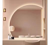 Xxbbyubo Specchi Decorativi Retroilluminato a Parete, Dimmerabile 3 Colori Specchio da Trucco a Mezza Luna 80/90/100cm, Antiappannamento per Bagno(Left,36"x36")