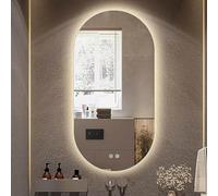 Xxbbyubo Specchietti Retroilluminato a Parete a LED, Specchi Decorativi senza Cornice Ovale, Moderno Specchio da Bagno Antiappannamento Dimmerabile(Vertical,20 * 32in)