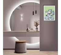 Xxbbyubo Specchio a Figura Intera a LED Illuminato, Dimmerabile Semicerchio Specchio Vanity Retroilluminato, Antiappannamento, Mezza Luna(Rightcut,24 * 35in)