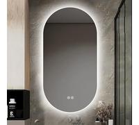 Xxbbyubo Specchio Bagno Illuminato LED Ovale 120x70cm, Specchio da Parete Retroilluminato Dimmerabile, Specchio Vanity senza Cornice Antiappannamento(Vertical,24x36in)