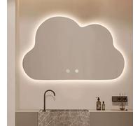 Xxbbyubo Specchio Cosmetico da Parete con Luce LED, Irregolare Specchio Anti-Nebbia con Interruttore Tattile, 60-100cm senza Cornice, 3 Colori di Luce(Backlit,24"/60cm)